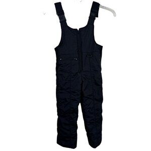 Chalet Black Ski Pants Overalls Snow Warm Winter Junior Kids Size 5-6 EUC